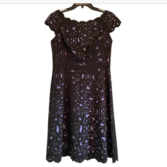 Nue by Shani blue/purple and black laser cut dress - Picture 2 of 16